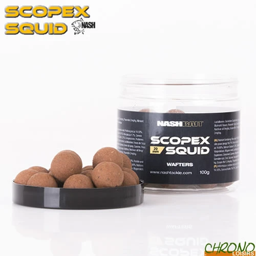 Bouillettes Equilibrées Nash Scopex Squid Wafters 20mm 100g 3 Bouillettes Equilibrées Nash Scopex Squid Wafters 20mm 100g
